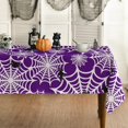 thumbnail image 1 of Halloween Tablecloth 60x84 Inch Rectangular, Spider Web Pattern Cobweb Scary Themed Washable Table Cover for Party Picnic Dinner Decor Purple, 1 of 6