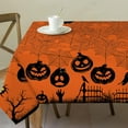 thumbnail image 1 of Halloween Tablecloth 60x84 Inches Rectangle - Orange Halloween Table Decorations - Water Resistant Spider Web Halloween Table Cloth, Scary Halloween Table Decor for Party, 1 of 6