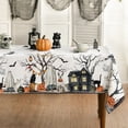 thumbnail image 1 of Halloween Tablecloth 70×70 Inch Round, Jack-O-Lantern Pumpkin Cobweb Ghost Dog Bats Washable Table Cover for Party Picnic Dinner Decor, 1 of 6
