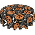 thumbnail image 1 of Halloween Tablecloth 70 Inch Round, Black Pumpkins Spider Web Decorative Tablecloths Stain Resistance Polyester Halloween Table Cloth for Holiday Parties Kitchen Dining Indoor Outdoor, 1 of 6