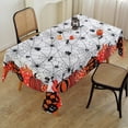 thumbnail image 1 of Halloween Tablecloth, 87×60Inch Rectangular Table Cloth, Bats Spiders Ghost Pumpkins Spider Web Table Cover for Party Picnic Dinner Decor, 1 of 4