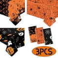 thumbnail image 1 of Halloween Tablecloth Decorations Halloween Party Supplies Plastic Disposable Rectangle Tablecovers Skeletons Ghosts Pumpkin Table Décor 3Pcs Design 2, 1 of 6