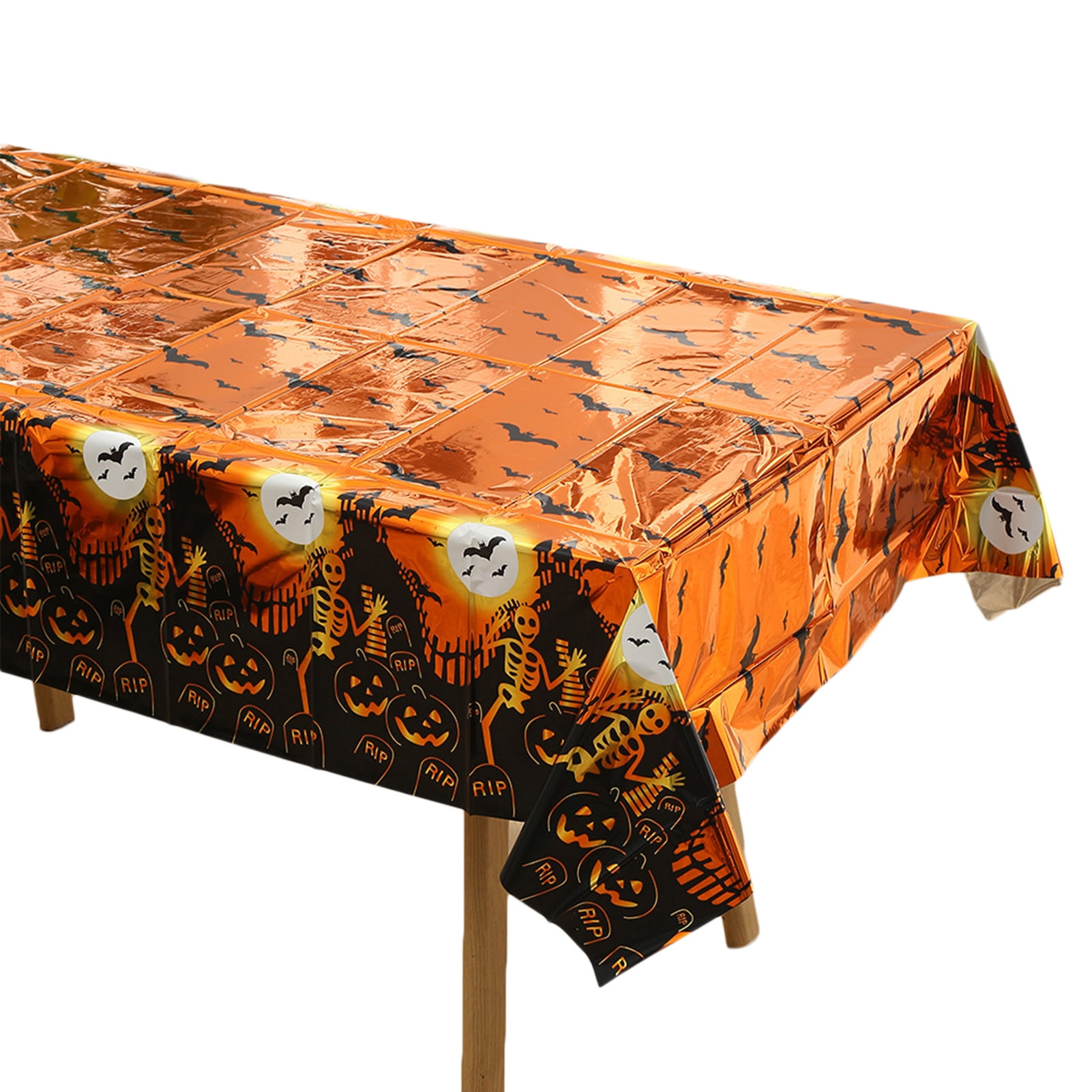 Halloween Tablecloth Ecofriendly Pumpkin Print Disposable Tablecloth