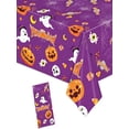 thumbnail image 1 of Halloween Tablecloth,Halloween Decorations, 54x108 Inch Disposable Plastic Table Cover for Rectangle,Pumpkin Spider Ghost Table Cloth for Home Indoor Outdoor Birthday Party Supplies 9Purple), 1 of 7