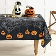 thumbnail image 1 of Halloween Tablecloth, Halloween Table Cloth with Pumpkin Spider Web Bat Tablecloth, Waterproof Wrinkle Free Rectangle Tablecloth Polyester Fabric Table Cover for Halloween Party Decoration, Black, 1 of 5