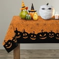 thumbnail image 1 of Halloween Tablecloth, Halloween Table Cloth with Pumpkin Spider Web Bat Tablecloth, Waterproof Wrinkle Free Rectangle Tablecloth Polyester Fabric Table Cover for Halloween Party Decoration, 60*84, 1 of 5