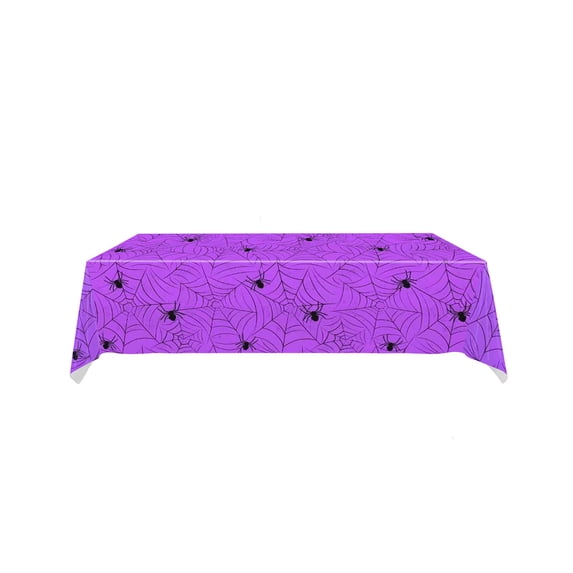 Halloween Tablecloth Printed Waterproof Spiderweb Table Cover, Stain Resistant Tabletop Accessory, Spooky Atmosphere Decor for Holiday Banquets and Gatherings