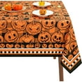 thumbnail image 1 of Halloween Tablecloth, Pumpkin Buffalo Check Table Cloth, Orange and Black Tablecloths, Waterproof Spillproof Tablecover for Party Holiday Kitchen Dining Table, 60 in x 120 in, Rectangle, 1 of 5