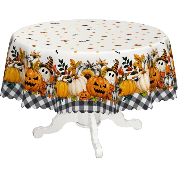 Halloween Tablecloth Pumpkin Face Tablecloth, Spider Web and Ghost Halloween Kitchen Home Decorations