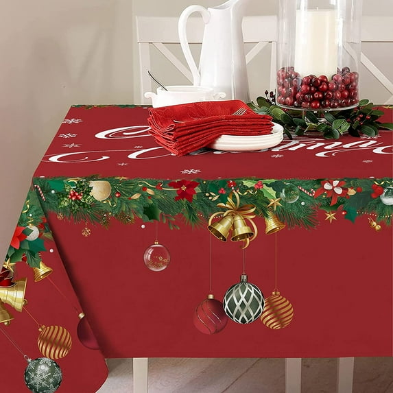 Halloween Tablecloth, Pumpkin and Haunted House Town Table Cloth, Scary Tombstone Tablecloths, Waterproof Spillproof Tablecover for Dinner Party Decoration, Yellow and Black, 60 x 120 Inch