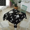 thumbnail image 1 of Halloween Tablecloth Skull Skeleton Bone Table Cloth for Square Tables 60x60 Inch Black White Table Covers Waterproof Washable Table Cloth for Halloween Party Supplies Decoration Dinner Party, 1 of 5