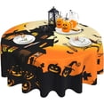 thumbnail image 1 of Halloween Tablecloth Spooky Tablecloth Washable Reusable Round Tablecloth 60 Inch, for Halloween Party Holiday Dinner Kitchen Dining Table Decor, 1 of 6