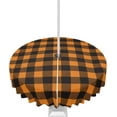 thumbnail image 1 of Halloween Tablecloth with Umbrella Hole and Zipper Orange and Black Plaid Round Outdoor Tablecloths 60 Inch Table Clothsered Patio Table Cloth Cover for Holiday Party Picnic Backyard Garden Decor, 1 of 5