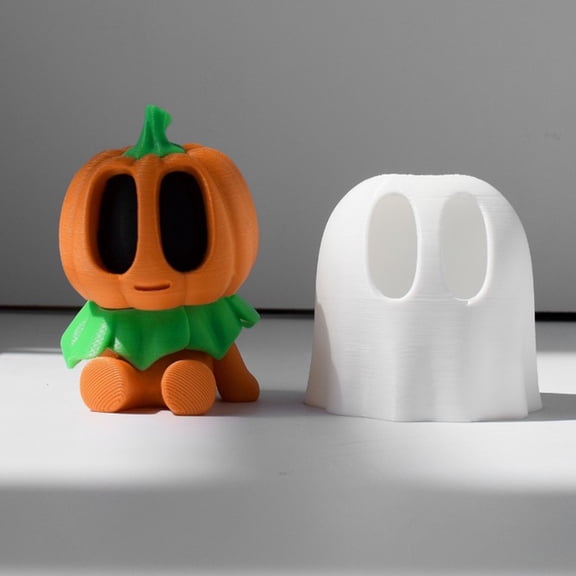 Halloween Tabletop Decor Pumpkinman Ghost Transformation Figure, Halloween 3D Printed Pumpkin Ghost Statue, Halloween Desktop Decor, Routine