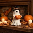 thumbnail image 1 of Wmkox8yii Ghost Figurine with Pumpkin Candy Bowl,9.8 inches Halloween Decorative Statue for Porch Tabletop Mantel Indoor Outdoor Display, 1 of 4