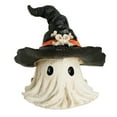 thumbnail image 1 of Halloween Tabletop Decorations, 3 Inch Spooky Ghosts Figurine with Witch Hat for Living Room Home Kitchen and Fireplace Decor,Black, 1 of 6