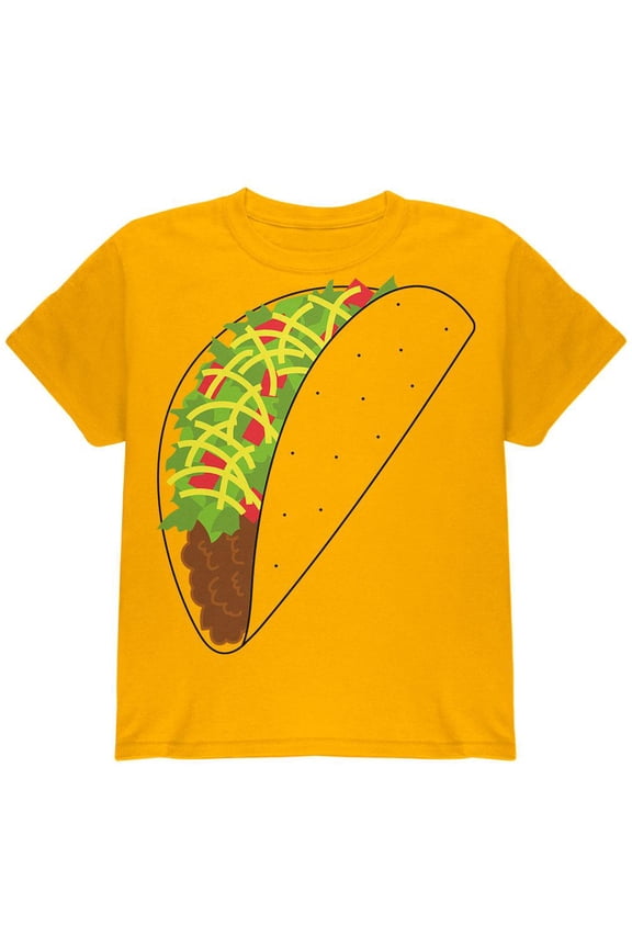 Halloween Taco Food Costume Youth T Shirt Gold YLG