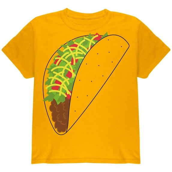 Halloween Taco Food Costume Youth T Shirt Gold YSM