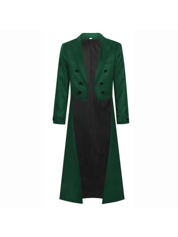 Halloween Tailcoat for Men Victorian Regency Tuxedo Jackets Costumes Gothic Punk Magician Performance Outfits