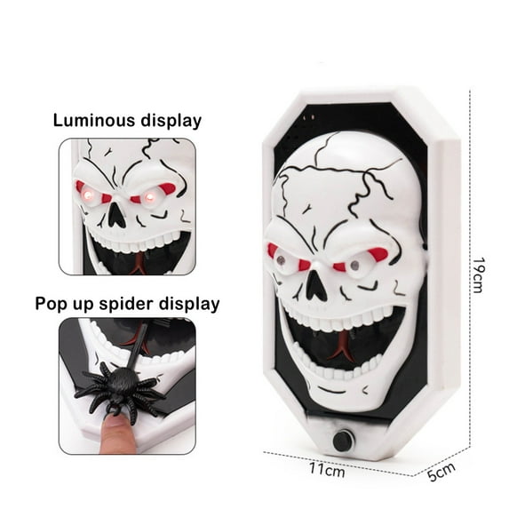 Halloween Talking Doorbell – Witch, Pumpkin & Skull Doorbell Prank Toy for Spooky Halloween Fun, Scary Sound-Activated Trick Doorbell for Haunted House & Halloween Party Atmosphere Prop