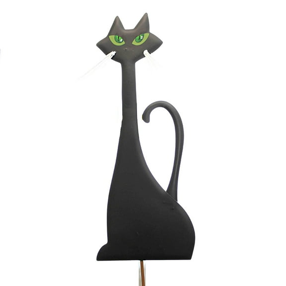 Halloween Tall Black Cat Metal Free Standing Or Stake F22017