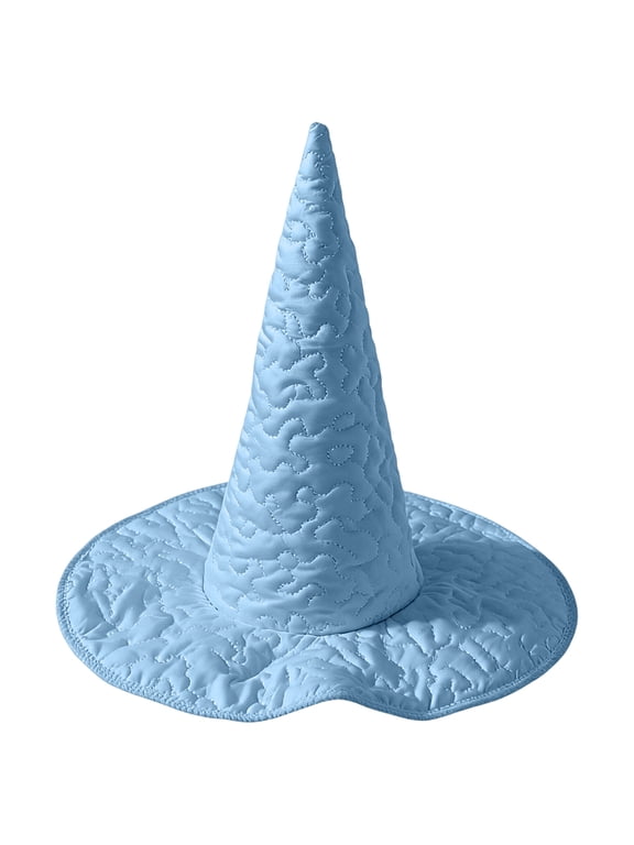Halloween Tall Witch Hat for Women Men,Pointed Cone Costume Hat with Wide Brim, Wizard Hat Accessory for Cosplay Party Stage Performance Theme Event Dress Up Blue