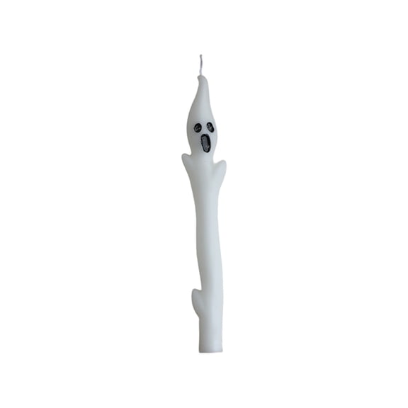 Halloween Taper Candle, 12inch Hand-Dipped Ritual Candlestick, Floating Phantom Silhouette Design for Haunted House Altar Spooky Centerpiece Decor