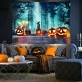 thumbnail image 1 of Halloween Tapestry Wall Hanging, Horror Spooky Ghost Skeleton Pumpkin Witch Castle Haunted House Tapestry for Halloween Party Decoration., 1 of 4