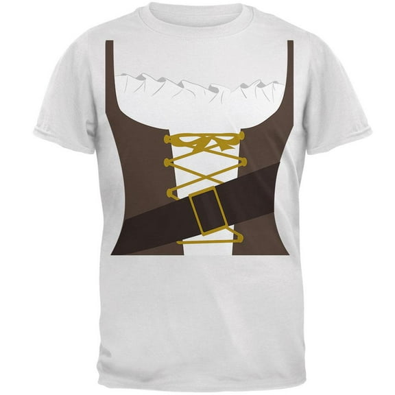 Halloween Tavern Maiden Costume Brown Mens T Shirt White 3X-LG