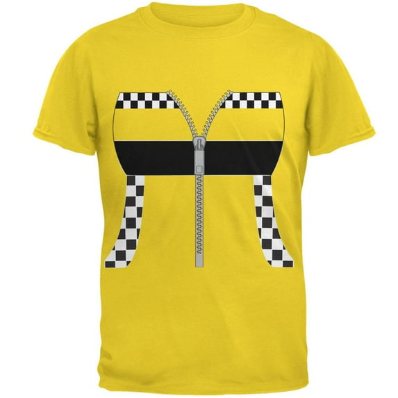 Halloween Taxi Driver Costume Cab Mens Soft T Shirt Yellow SM
