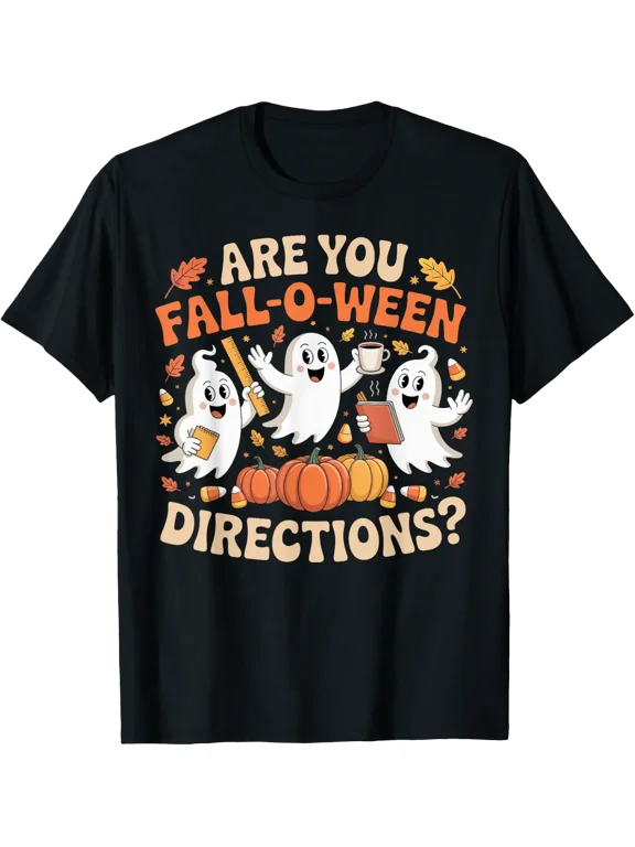 Halloween Teacher Fall O Ween Ghost T Shirt Size S-5XL