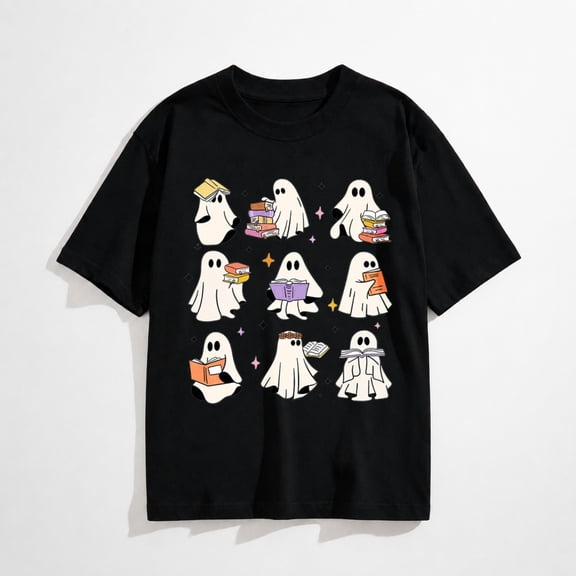Halloween Teacher Shirts for Women Cute Spooky Season T Shirt Funny Boo Graphic Tee Tops Short Sleeve Shirt