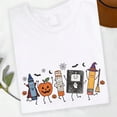 thumbnail image 1 of Halloween Teacher T-Shirt Cute School Supplies Witch Pencil Tee, 1 of 10