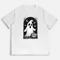 thumbnail image 1 of Halloween Tee Ghost Pumpkin Bat Design T Shirt Vintage Spooky Graphic Tees Soft Cotton Tops Fit White S-5XL, 1 of 4