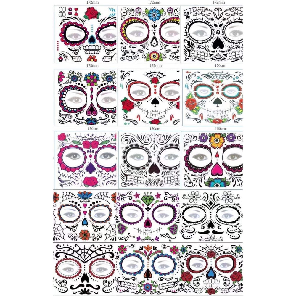 Halloween Temporary Tattoo Halloween Makeup Kit Waterproof Tattoos for