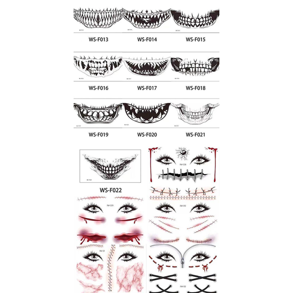 Halloween Temporary Tattoo Halloween Makeup Kit Waterproof Tattoos for