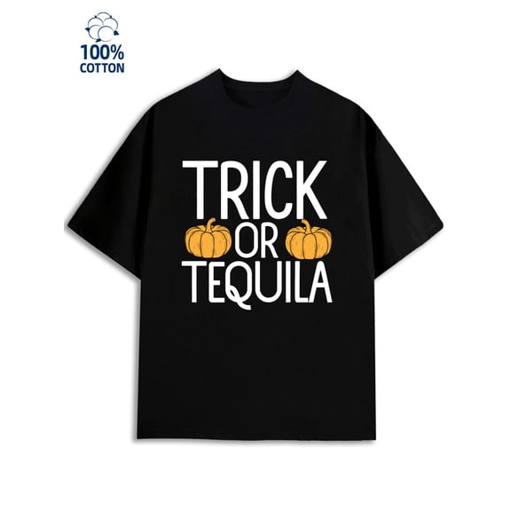Halloween Tequila men funny humor 180G 100% Cotton black sixty years old work Retro Unisex Shirt Cotton tshirts Unique Design Unisex Shirt Graphic Tee tshirts Casual Unisex Shirt Short Sleeve tshirts