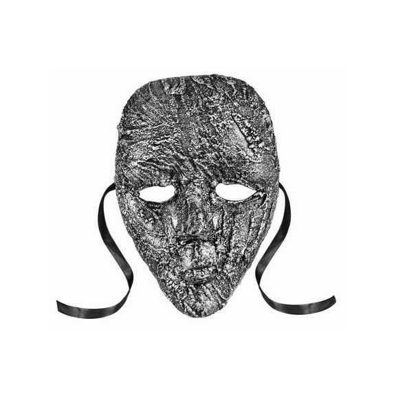 Halloween Textured Full Face Mask Silver