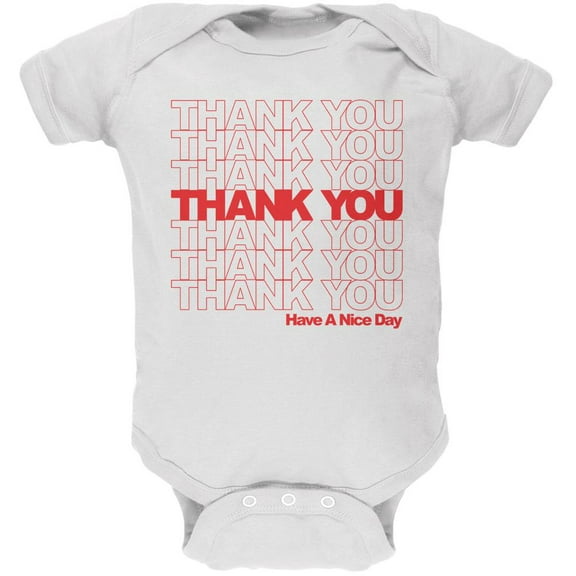Halloween Thank You Bag Funny Costume Soft Baby One Piece White 0-3 M