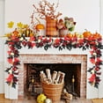 thumbnail image 1 of Halloween Thanksgiving Artificial Leaf Garland Multicolor Plastic Hanging Rattan with Pumpkin Maple Leaf for Home Christmas Party Fireplace Decorations, 1 of 7