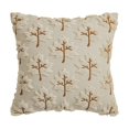 thumbnail image 1 of Halloween & Thanksgiving Autumn Plush Embroidered Leaf Pillowcase – 17.7" x 17.7" Fall Sofa Cushion Cover – Flock Fabric Decorative Throw Pillow, 1 of 5