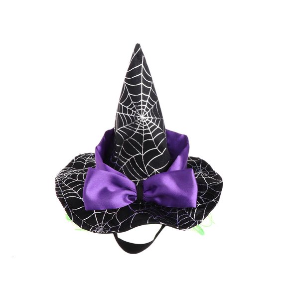 Halloween Thanksgiving Cats Hat Party Costume Cosplay Cats/Dogs Web Pattern with Adjustable Band