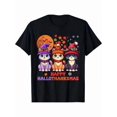thumbnail image 1 of Halloween Thanksgiving Christmas Happy Hallo Thanks Mas Cats T-Shirt Summer Comfortable Casual Short Sleeve T-Shirt, 1 of 6