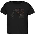 thumbnail image 1 of Halloween Thanksgiving Christmas Merry Hallow Thanks Mas Toddler T Shirt Black 2T, 1 of 1
