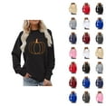 thumbnail image 1 of Halloween Thanksgiving Pumpkin Graphic Sweatshirts for Women Fall Winter Long Sleeve Crewneck Sweatshirt Pullover Tops, 1 of 5