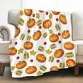 thumbnail image 1 of Halloween Thanksgiving Pumpkin Print Blanket 39.3x51.18in Lightweight Flannel Throw for Sofa Bed Seasonal Decor, 1 of 6