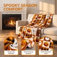 thumbnail image 1 of Halloween Thanksgiving Throw Blanket 39x27in Orange Flannel Couch Cover, Soft Plush Fleece Blanket for Sofa Bed Office, Warm Fall Halloween Decorations Gift by OVFUIZ, 1 of 8