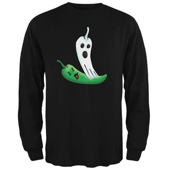 Halloween The Ghost Pepper of Cinco De Mayo Mens Long Sleeve T Shirt Black X-LG
