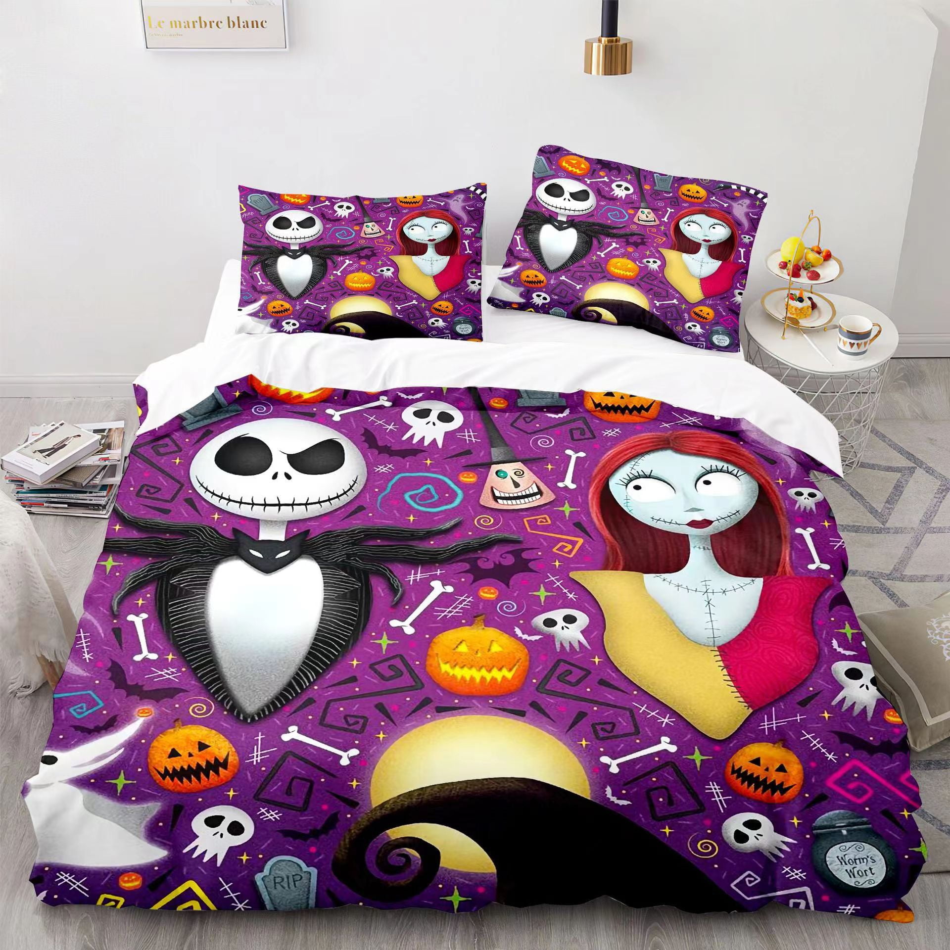 Halloween The Nightmare Before Christmas Bedding 3piece Set Bedding Set for Boys Girls Kids (1