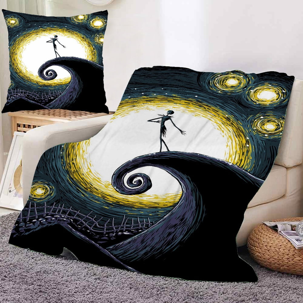 Halloween The Nightmare Before Christmas Throw Blanket and Pillow Cover